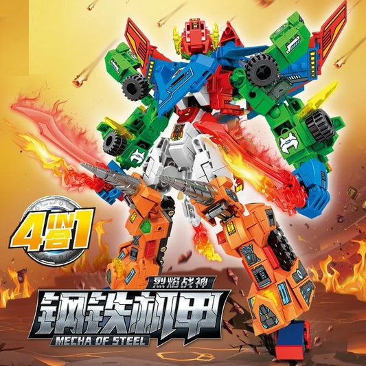 Transforming Flaming War Mecha Robot Bricks Toys
