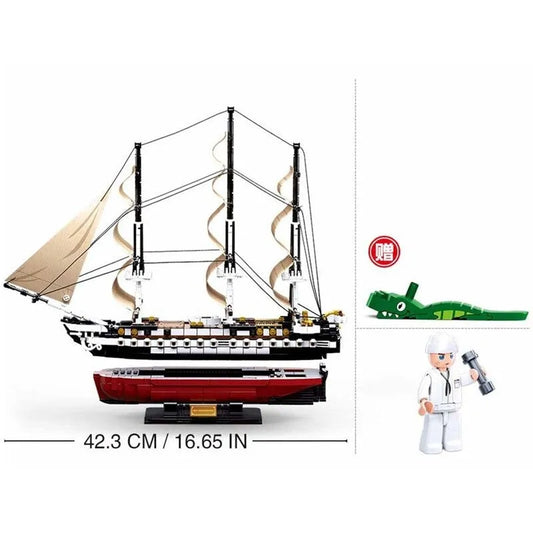 Creative MOC USS Constitution Pirate Ship Bricks Toys