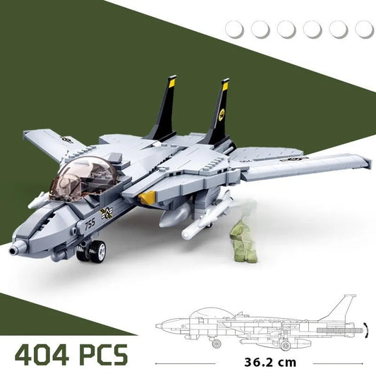 Military MOC F14D US Army Fighter Jet Aircraft Bricks Toys