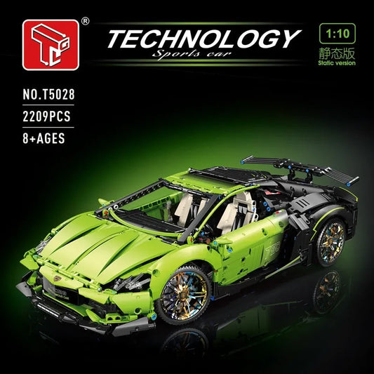 Tech MOC Green Concept Sports Car Bricks Toys T5028