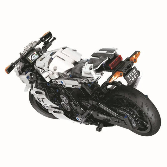 MOC Tech V4 Racing Motorcycle Bricks Toy 7047