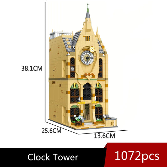 Harry Potter MOC Hogwarts Magic Clock Tower Bricks Toy