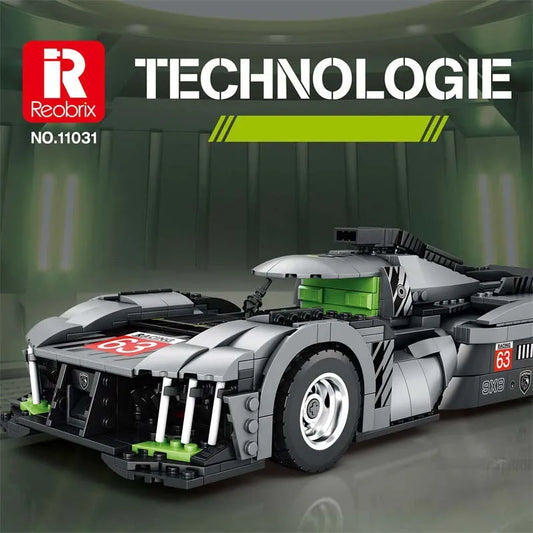 Tech MOC PEUGEOT 9X8 Hybrid Racing Car Bricks Toy