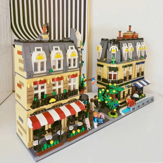 City Street Creator Expert MOC Paris Restaurant Bricks Toy