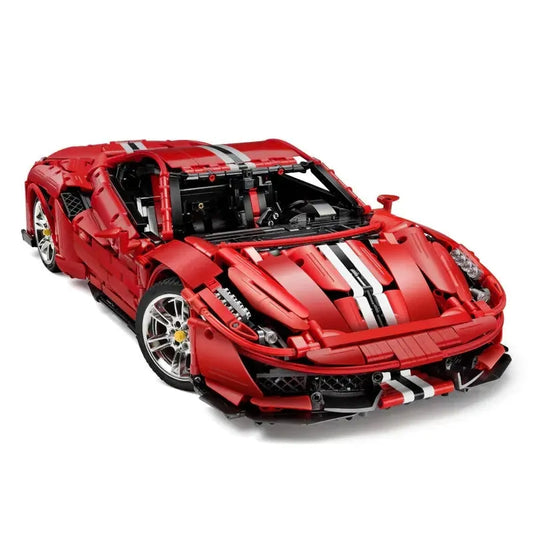 MOC Tech Ferrari 488 Super Racing Sports Car Bricks Toys