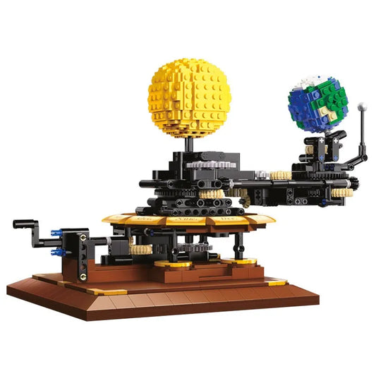 MOC The Solar System Earth Sun Clock Bricks Toys