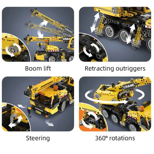 Tech MOC City Mobile Crane Truck Bricks Toys C65005