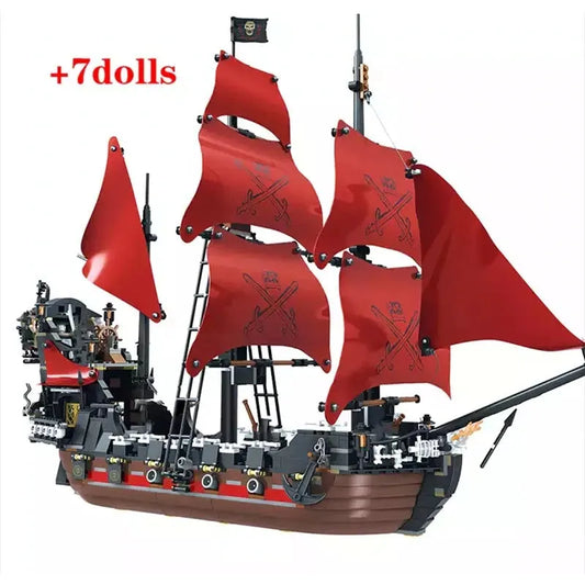 Movie MOC Queen Anne's Revenge Pirate Ship Bricks Toys 16009