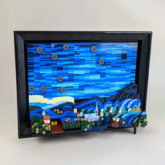 MOC Ideas Creator The Starry Night Paint Frame Bricks Toys