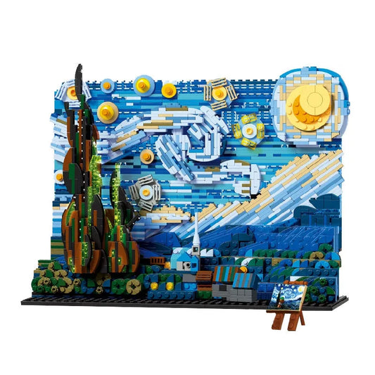 MOC Ideas Famous Paint Starry Night Bricks Toys DK3001