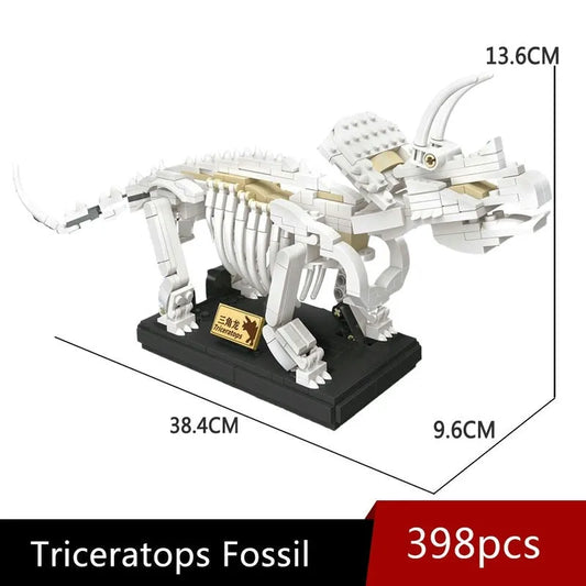 MOC Creative Idea Dinosaur World Triceratops Fossil Bricks Toy