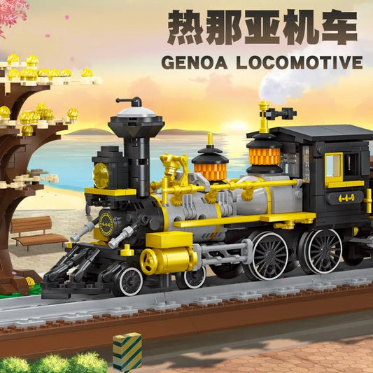 MOC Genoa Locomotive City Train Bricks Toys 59010