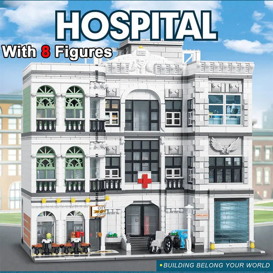 MOC Street Expert Creator City Hospital Bricks Toy 89135