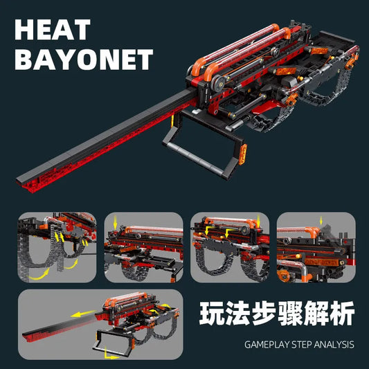 Technical Expert Weapon MOC Heat Bayonet Bricks Toy