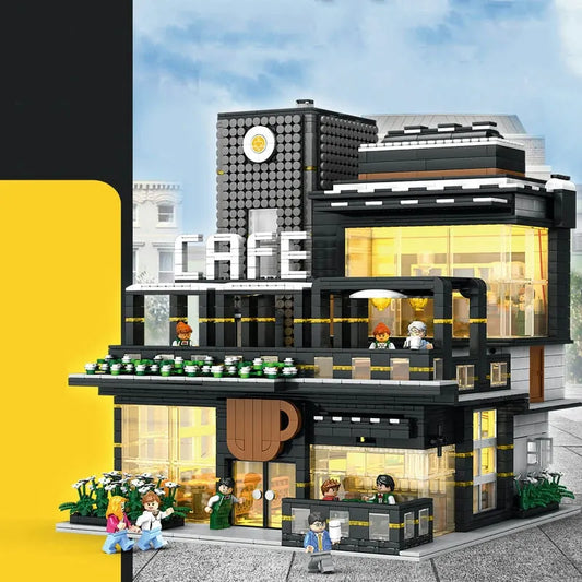 MOC Creator Expert City Corner Coffee Shop Bricks Toy