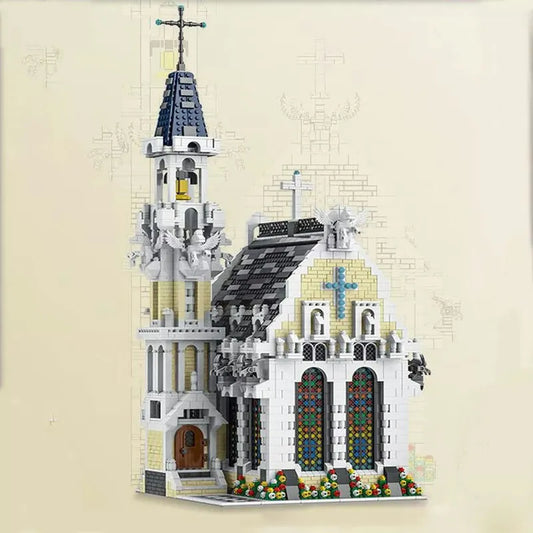 Creator Street Expert MOC Medieval City Church Bricks Toy