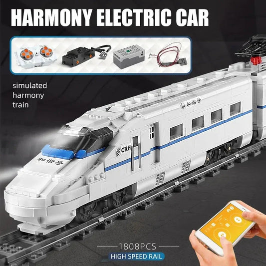 Tech Motorized Railway RC High-Speed CRH2 Train Bricks Toy