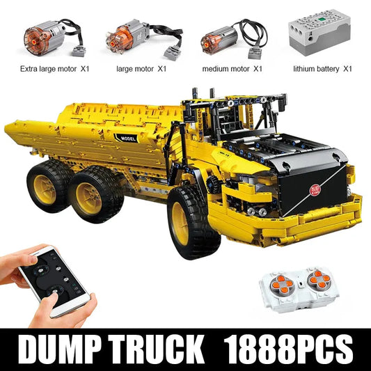 Tech MOC APP Motorized RC Custom Dump Truck Bricks Toy 17010