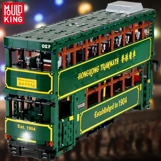 Tech MOC KB120 RC Hong Kong Tramways Train Bricks Toy