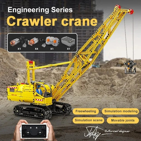 Tech MOC Motorized APP RC Crawler Crane Bricks Toys