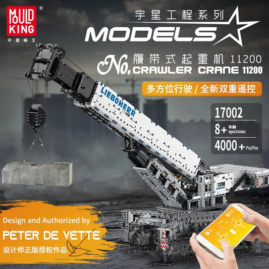 Tech MOC RC APP Liebherr Crawler Crane Bricks Toy 17002