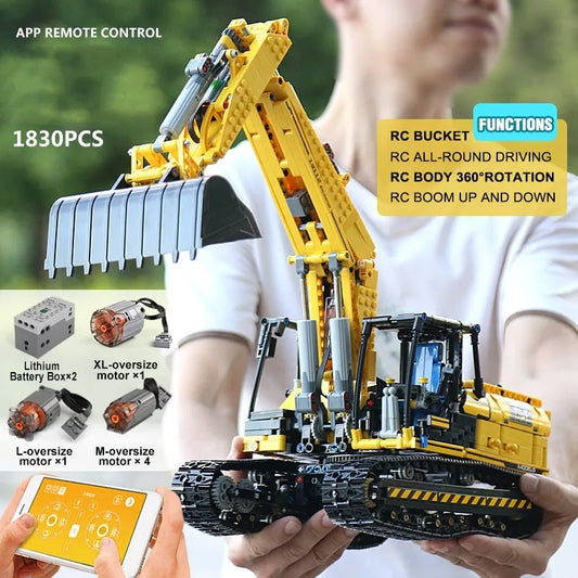 Tech MOC RC Link Belt 250 Excavator Truck Bricks Toy 13112