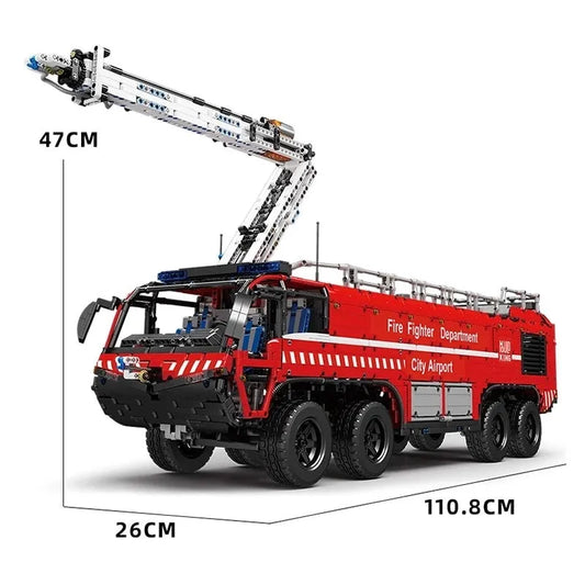 Tech Motorized RC Pneumatic Airport Rescue Truck Bricks Toy
