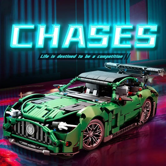 MOC 88302 Ares Green Racing Sports Car Bricks Toys