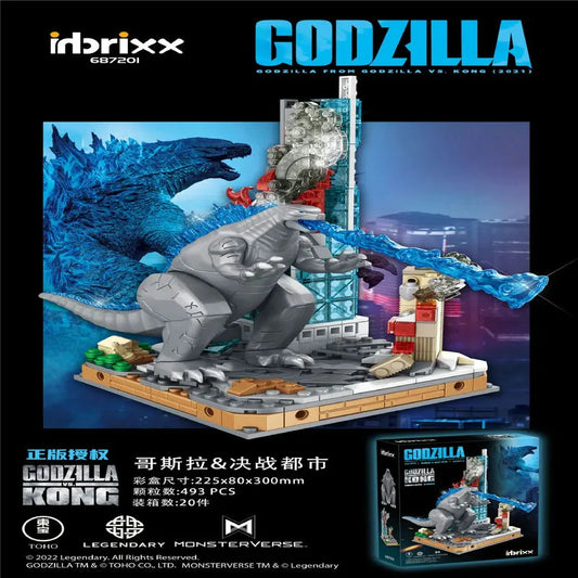 MOC Idea Monster Godzilla In Battle City Bricks Toy