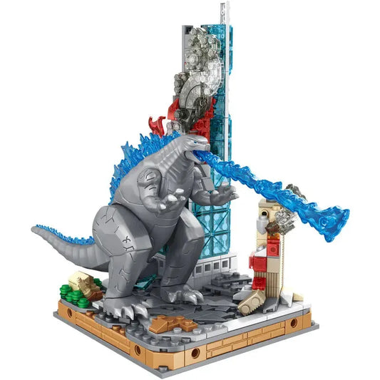 MOC Idea Monster Godzilla In Battle City Bricks Toy