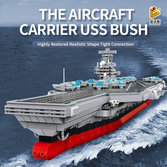 MOC Military Nimitz-Class Aircraft Carrier Warship Bricks Toy