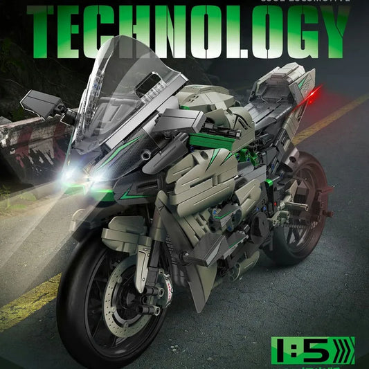 Tech MOC Kawasaki H2R Sport Motorcycle Bricks Toys 672103