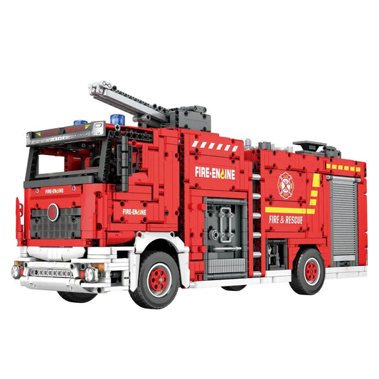 MOC 22008 RC APP Water Jet City Fire Ladder Truck Bricks Toys