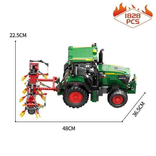 Tech Expert MOC RC APP Motorized Agricultural Tractor Bricks Toy