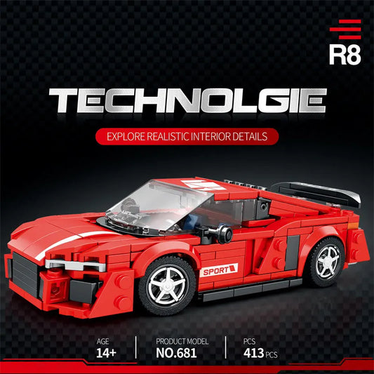 Tech MOC 681 Audi R8 Super Racing Car Bricks Toy