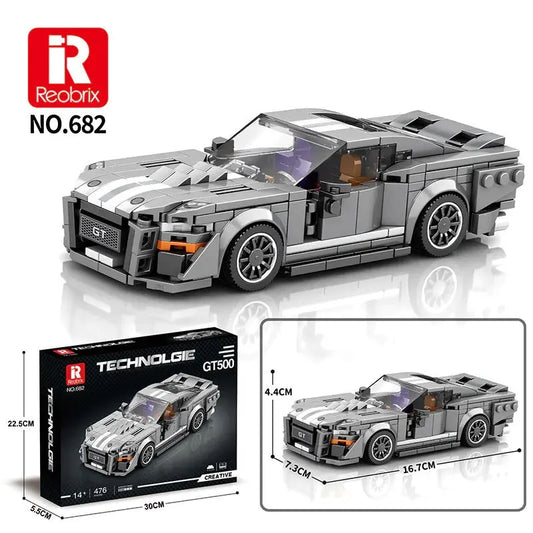 Tech MOC 682 Shelby GT500 Super Racing Car Bricks Toy