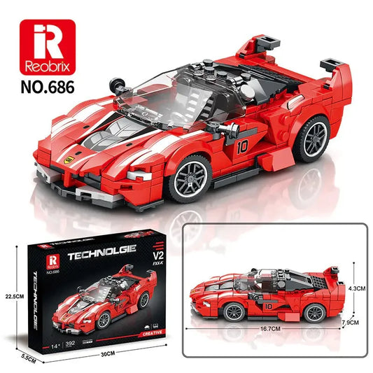 Tech MOC 686 Ferrari FXX-K V2 Hyper Racing Car Bricks Toy