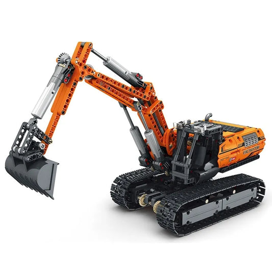 Tech MOC RC Motorized Excavator Truck Bricks Toys