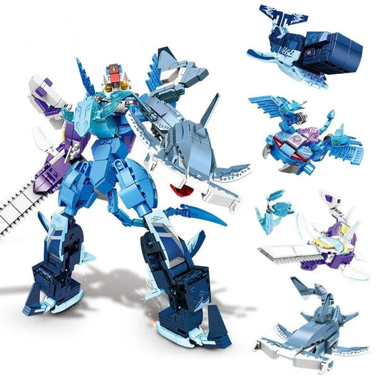 Deep Sea Transforming Mecha Hunter Robot Bricks Toys