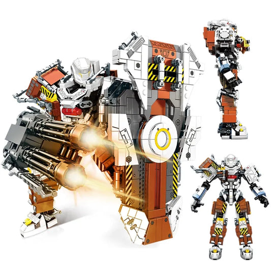 Mecha MU2 Heavy Defense White Shark Robot Bricks Toy