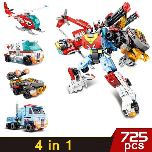 Mecha Transforming Steel Robot Warrior Bricks Toy