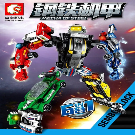 Mechanical Transformation Robot Racing Car Bricks Toy