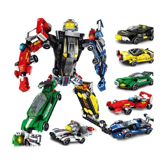 Mechanical Transformation Robot Racing Car Bricks Toy