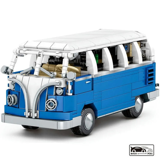 MOC Vintage Camper Bus Retro Car Bricks Toys 701810
