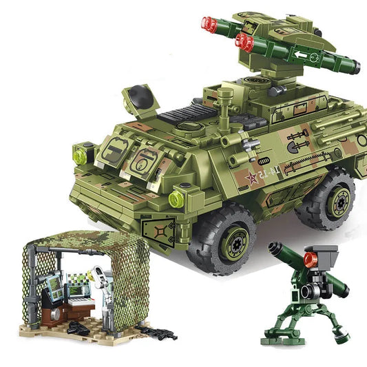 Modern Military Red Arrow Missile Vehicle Bricks Toy