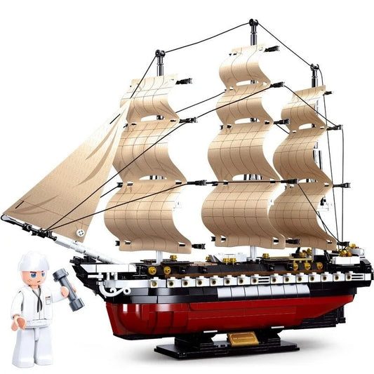 Creative MOC USS Constitution Pirate Ship Bricks Toys