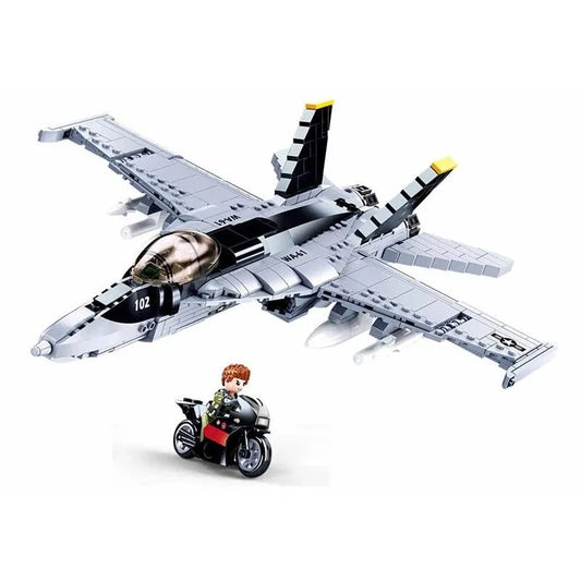 Military Aircraft MOC F18 Fighter Jet Bricks Toy