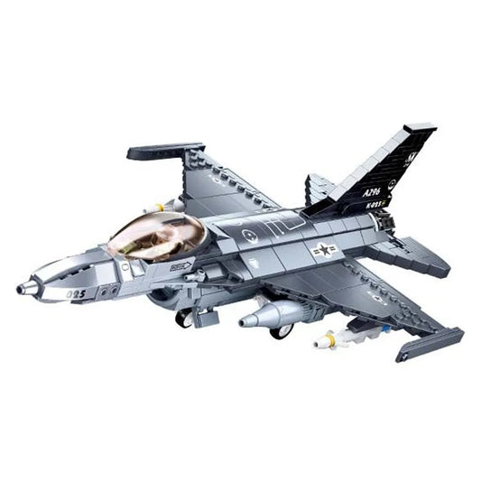 Military MOC F-16C Falcon Fighter Jet Aircraft Bricks Toys