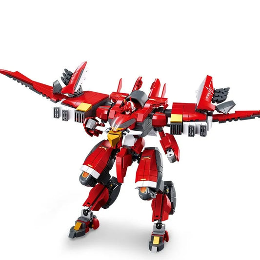Transformer Mecha Robot Alpha Hurricane Flame Bricks Toy