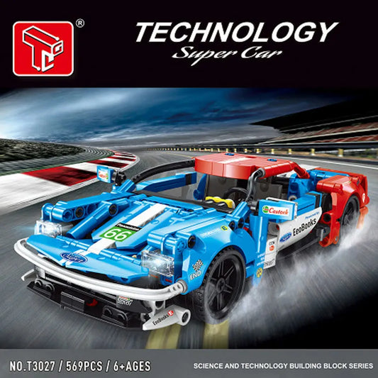 Tech MOC T3027 Super Sports Racing Car Bricks Toys